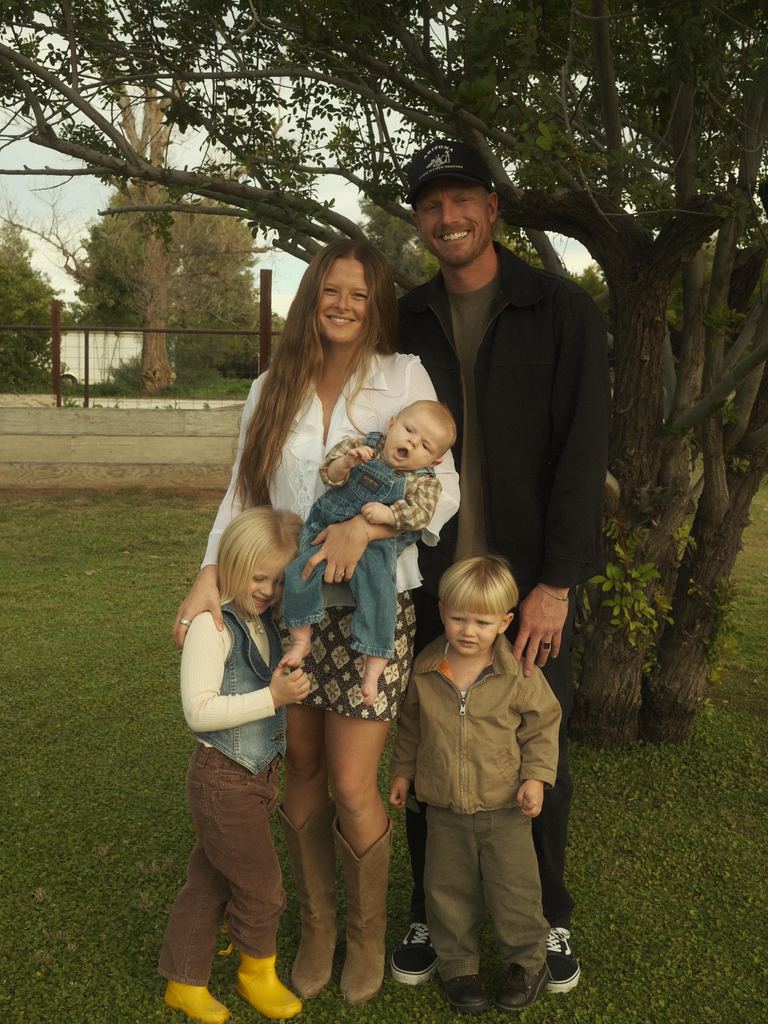 Trent Wardrop with his wife and kids
